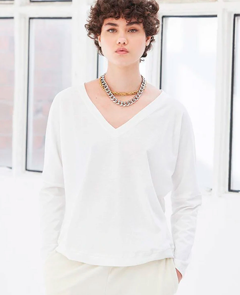 ALL THAT SHE LOVES CAMISETA MANGA LARGA COTTON V-NECK