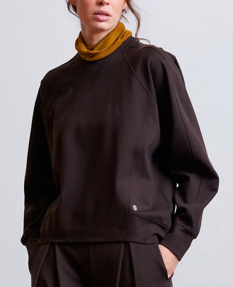 DEHA SUDADERA DEHA FELPA DE PUNTO CON CUELLO REDONDO