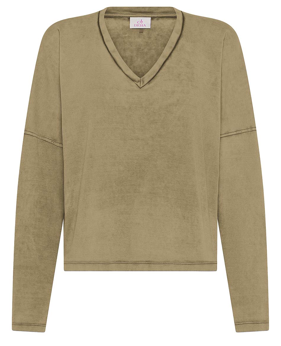 DEHA CAMISETA MANGA LARGA DEHA ALGODON CUELLO PICO