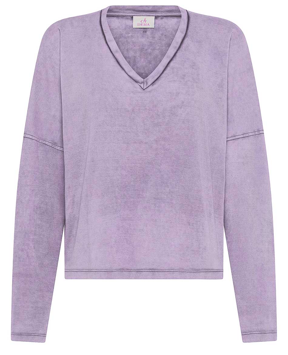 DEHA CAMISETA MANGA LARGA DEHA ALGODON CUELLO PICO