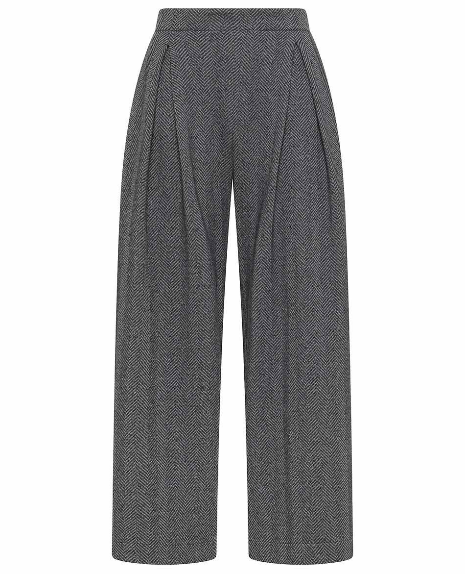 DEHA PANTALON DEHA ANCHO DE MATELASSE CON PINZAS