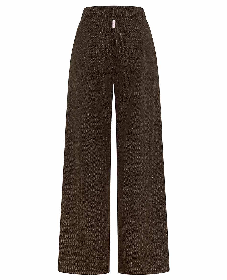 DEHA PANTALON  DEHA HERRINGBONE LUREX JACQUARD PALAZZO