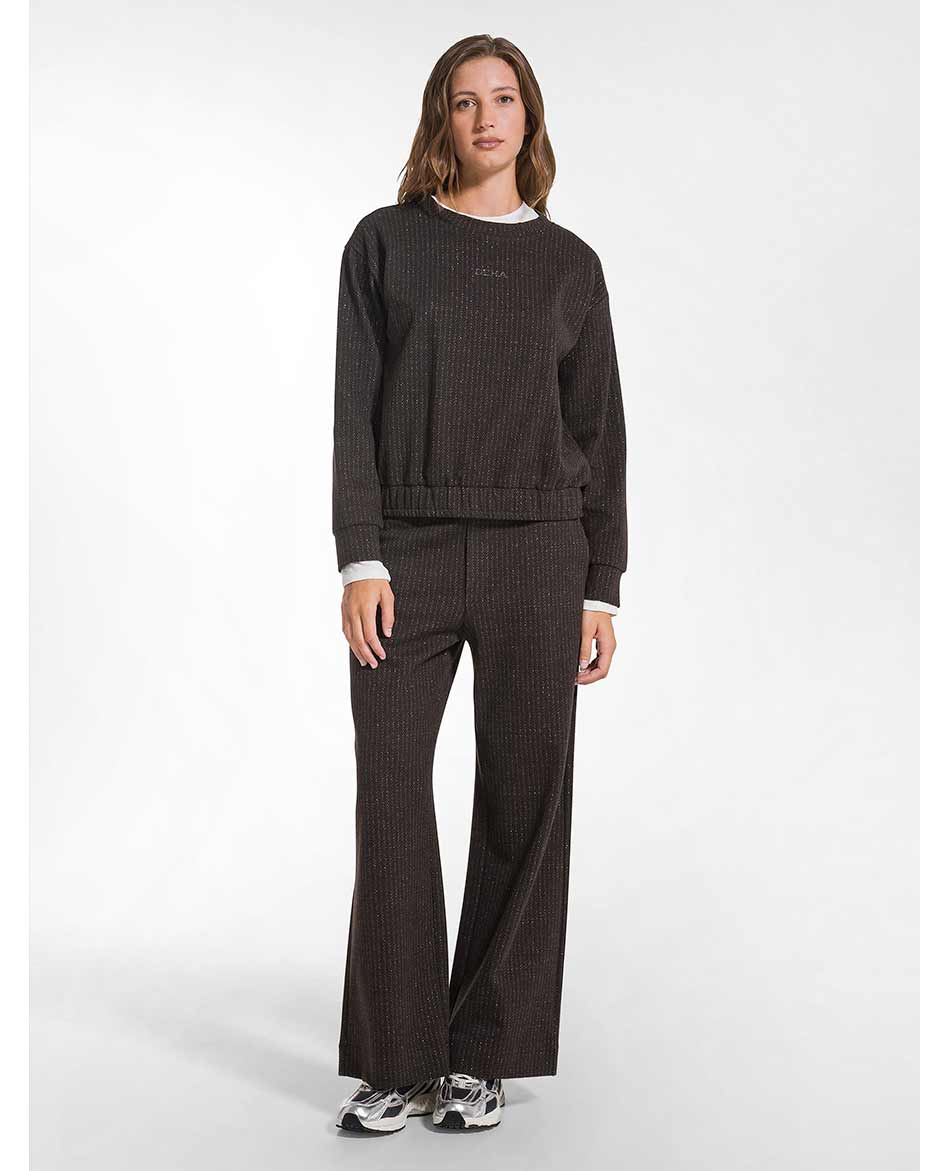 DEHA PANTALON  DEHA HERRINGBONE LUREX JACQUARD PALAZZO