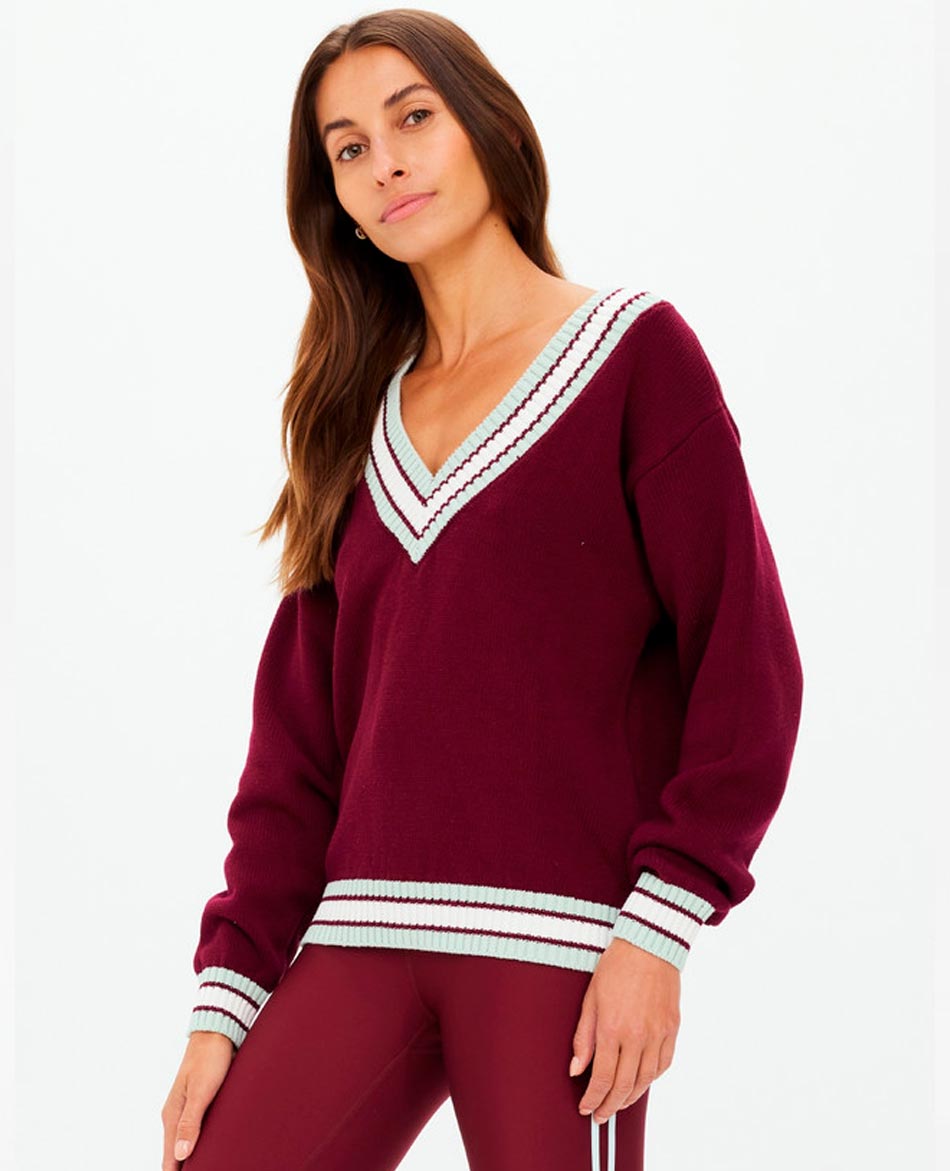 THE UPSIDE JERSEY THE UPSIDE JOSETTE V NECK KNIT