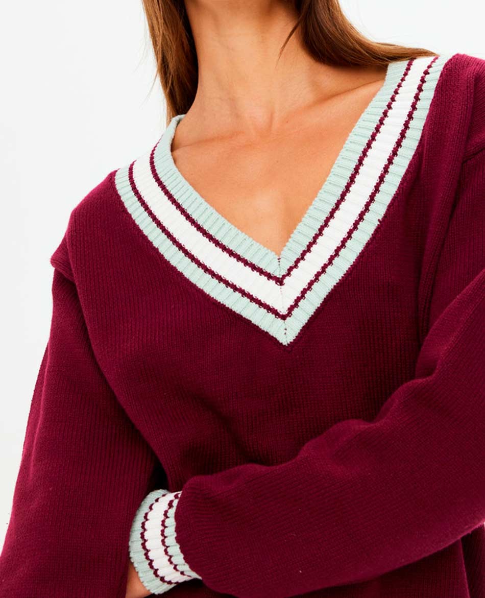 THE UPSIDE JERSEY THE UPSIDE JOSETTE V NECK KNIT