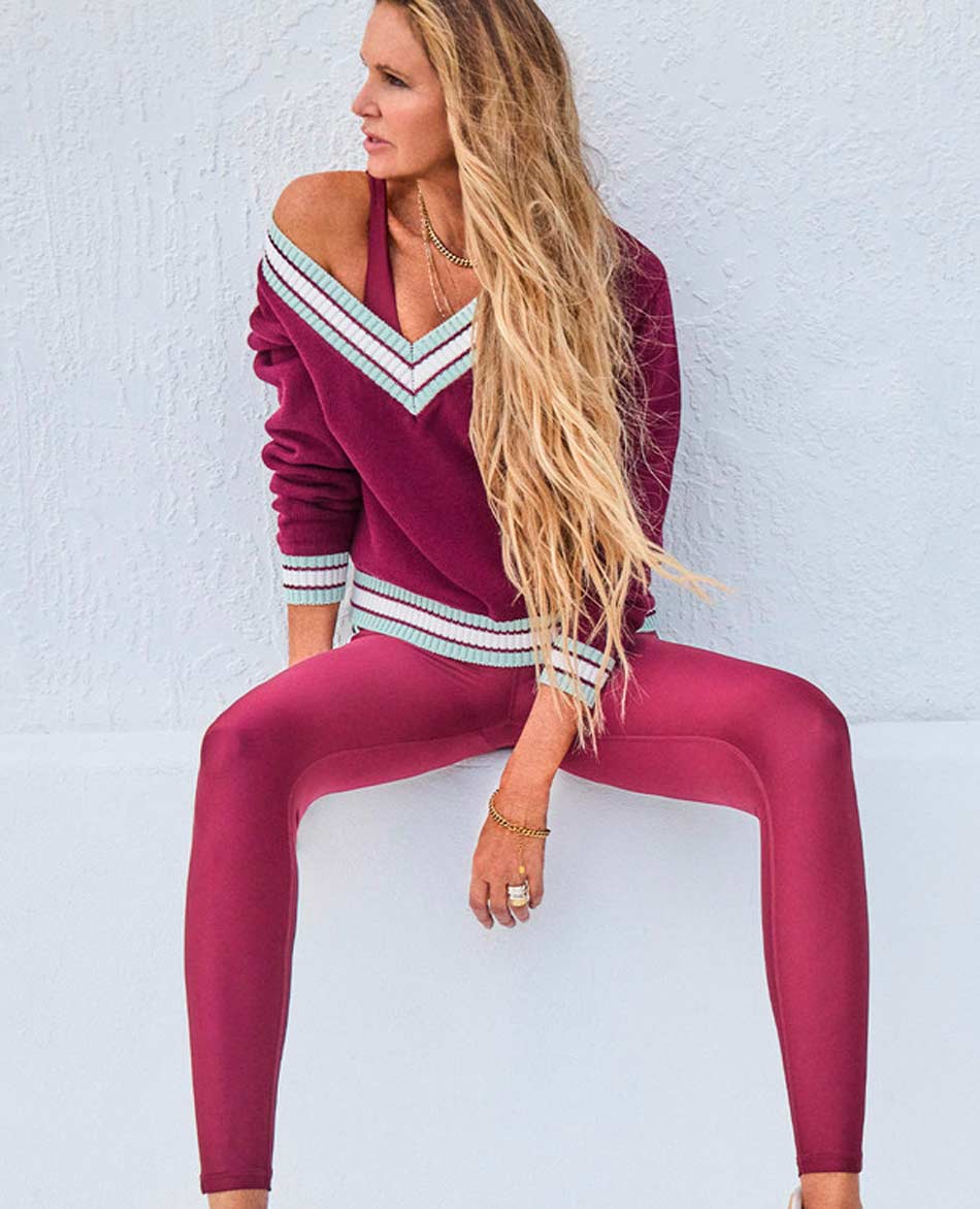 THE UPSIDE JERSEY THE UPSIDE JOSETTE V NECK KNIT