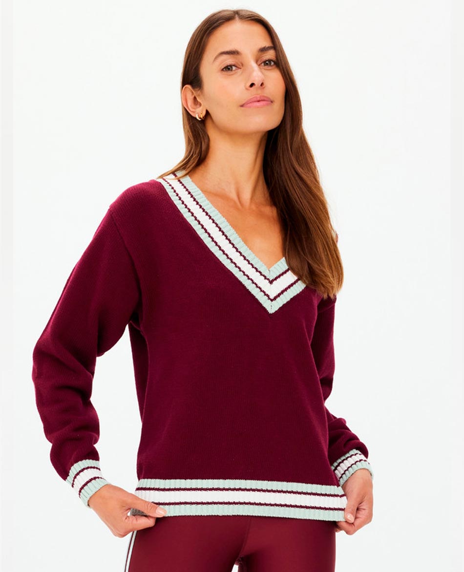 THE UPSIDE JERSEY THE UPSIDE JOSETTE V NECK KNIT